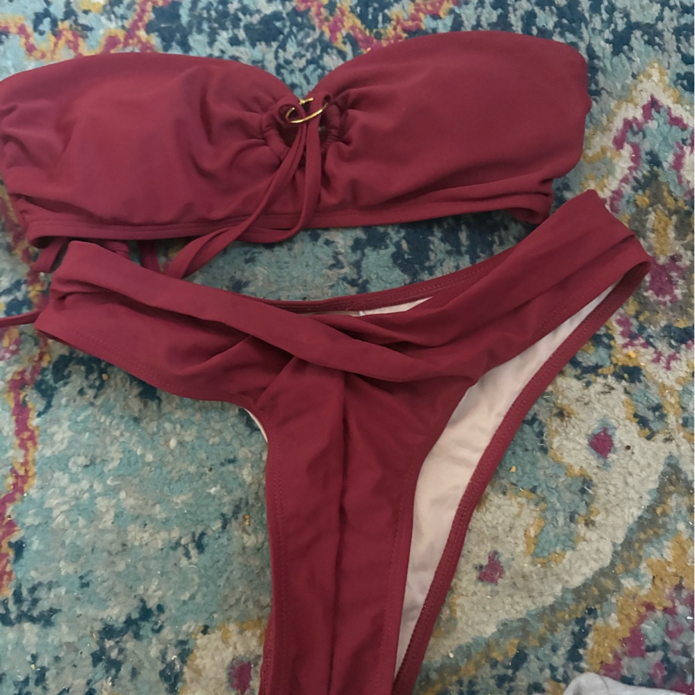 PINK Victoria's Secret Burgundy Bikini